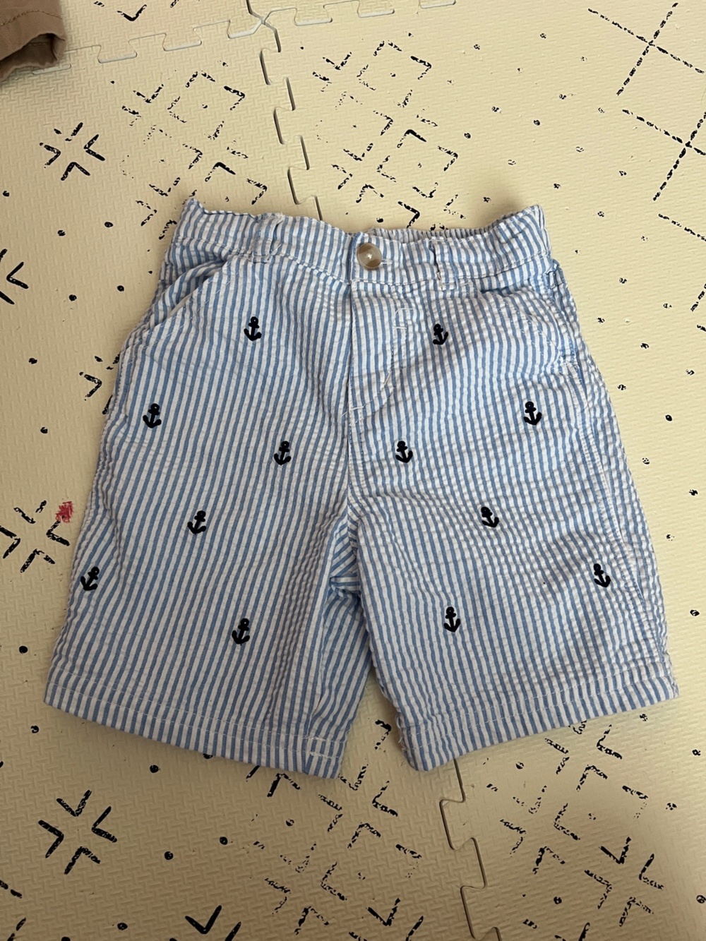 blue seersucker anchor shorts 24 month nwot
